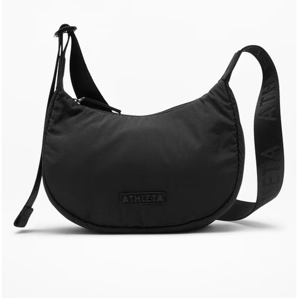 Athleta Handbags - ATHLETA All About Mini Crescent Bag Black NWT
